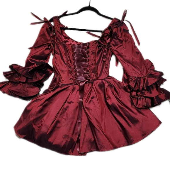 Dolls Kill Haunted Hue Mini Dress - Red- size xxs - Picture 3 of 6